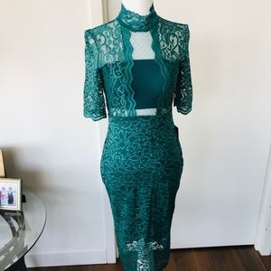 EXPRESS Teal Lace Dress